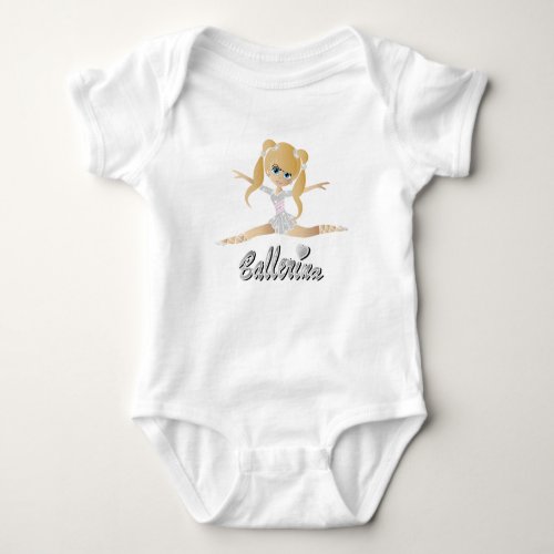 Cute Blonde Ballerina Girl Dancer  Baby Bodysuit