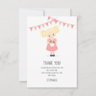 Cute Blonde Birthday Girl and Puppy Invitation