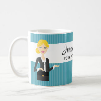 Cute Blonde Business Woman Illustration Coffee Mug