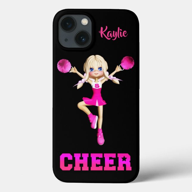 Cute Blonde Cheerleader Personalized      Case-Mate iPhone Case (Back)