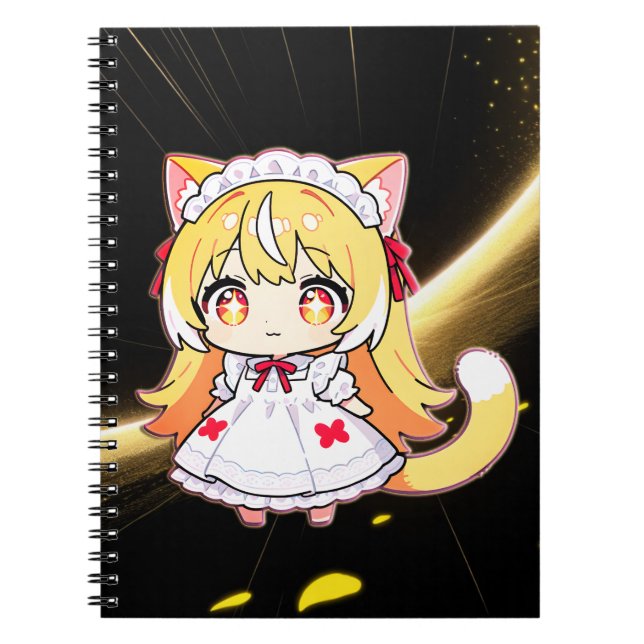 Cute Blonde Chibi Catgirl - Midi Dress Notebook (Front)