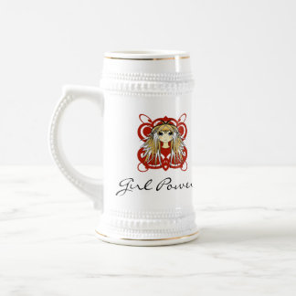 Cute Blonde Girl Power Beer Stein