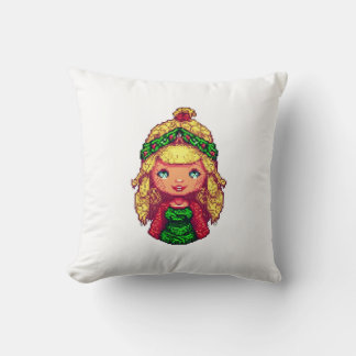 Cute blonde girl throw pillow