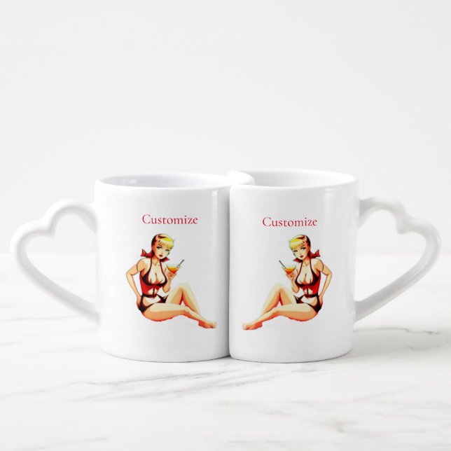 Cute Blonde Martini Bikini Girl Thunder_Cove  Coffee Mug Set (Front Nesting)