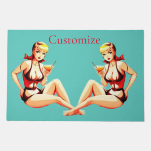 Cute Blonde Martini Bikini Girl Thunder_Cove  Doormat