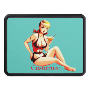 Cute Blonde Martini Bikini Girl Thunder_Cove Hitch Cover