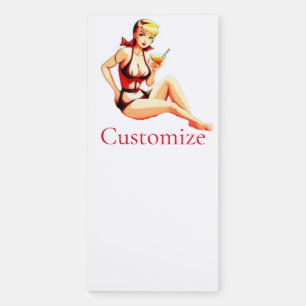 Cute Blonde Martini Bikini Girl Thunder_Cove Magnetic Notepad