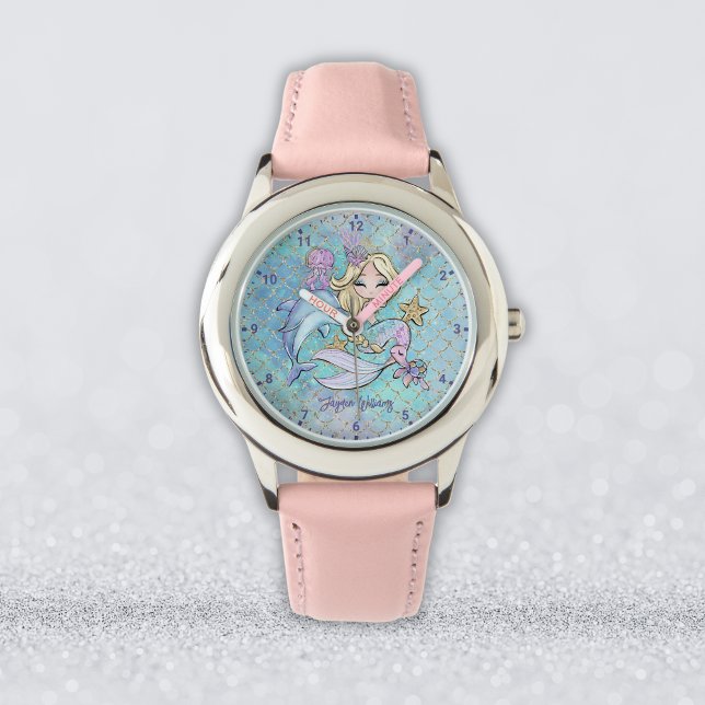 Cute Blonde Mermaid Personalized Girl Watch (Cute Blonde Mermaid Personalized Girl Watch
)
