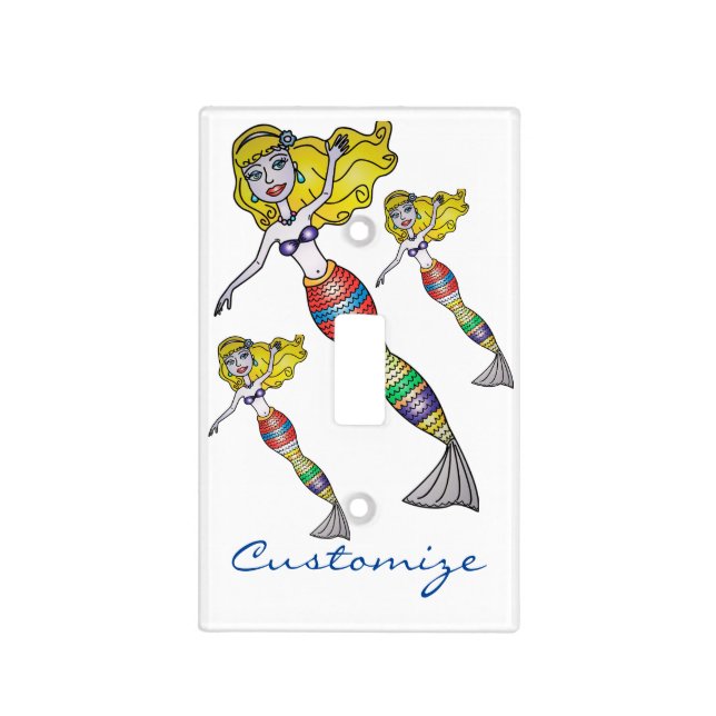 Cute Blonde Mermaid Thunder_Cove Light Switch Cover (Front)