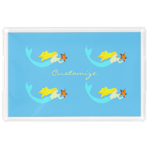 Cute Blonde Mermaid with Star Thunder_Cove  Acrylic Tray