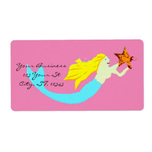 Cute Blonde Mermaid with Star Thunder_Cove Label