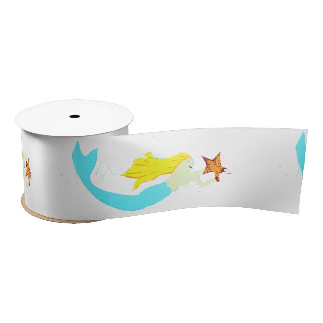 Cute Blonde Mermaid with Star Thunder_Cove Satin Ribbon (Spool)