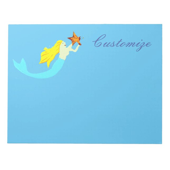 Cute Blonde Mermaids with Star Thunder_Cove Notepad (Front)