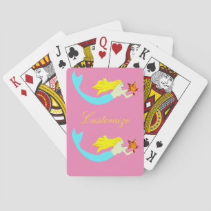 Cute Blonde Mermaids with Star Thunder_Cove Poker Cards