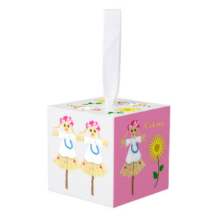 Cute Blonde Pigtails Scarecrow Air Freshener Cube Ornament