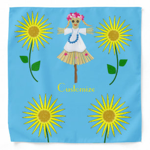 Cute Blonde Pigtails Scarecrow Bandana