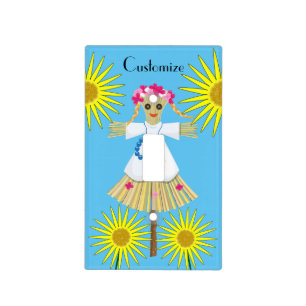 Cute Blonde Pigtails Scarecrow Light Switch Cover