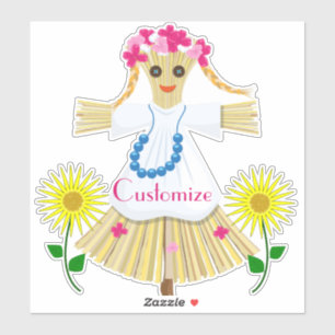 Cute Blonde Pigtails Scarecrow Thunder_Cove Sticker