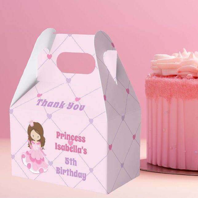 Cute Blonde Princess Girl Pink Kids Birthday Party Favor Boxes (Creator Uploaded)
