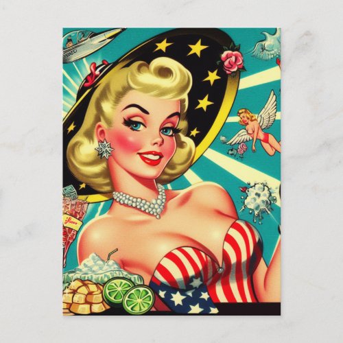 Cute Blonde Vintage Girl Postcard