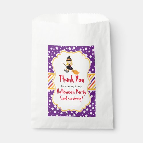 Cute Blonde Witch Halloween Party Favor Bag