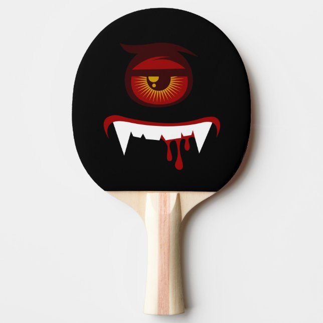 Cute blood monster face ping pong paddle (Front)