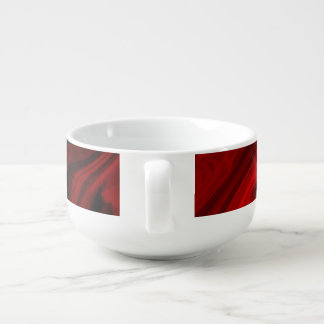 Cute Blood Red Marble Wide Soup Mug