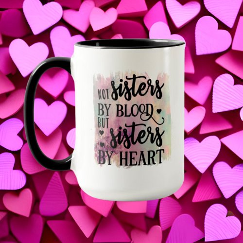 Cute blood Sister word art add monogram Mug