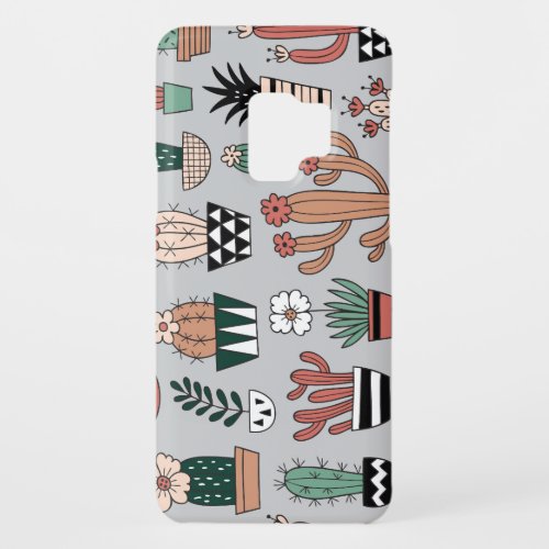 Cute Blooming Cactuses Hand_Drawn Pattern Case_Mate Samsung Galaxy S9 Case
