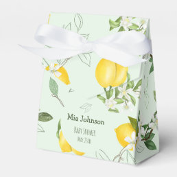 Cute Blooming Lemons Watercolor Baby Shower Favor Boxes