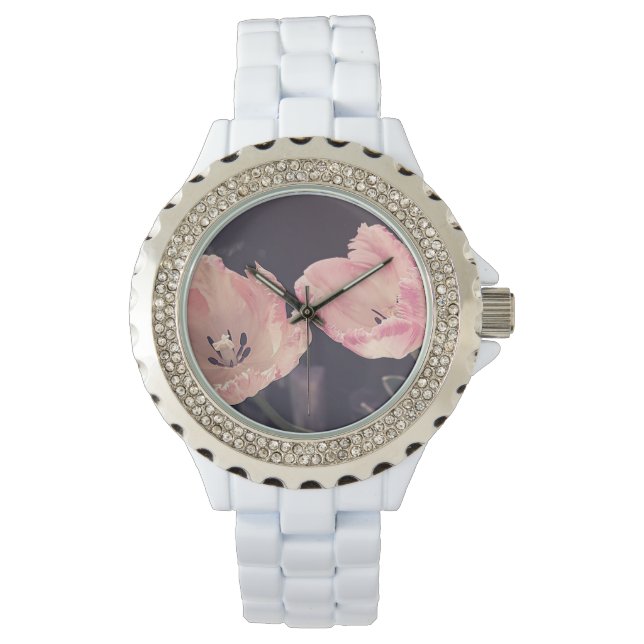 Cute Blooming Tulips -Personalized Watch (Front)