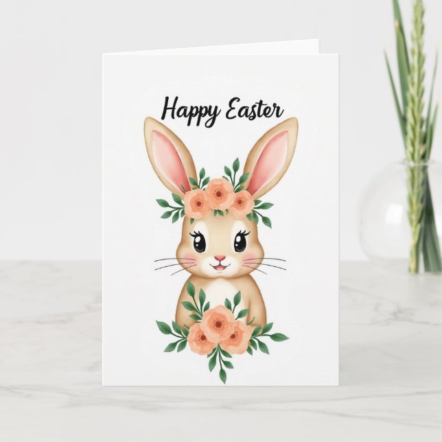 Cute Blossom Animal Greeting Card (Front)