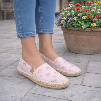 Cute Blossoms and Bows Coquette Espadrilles