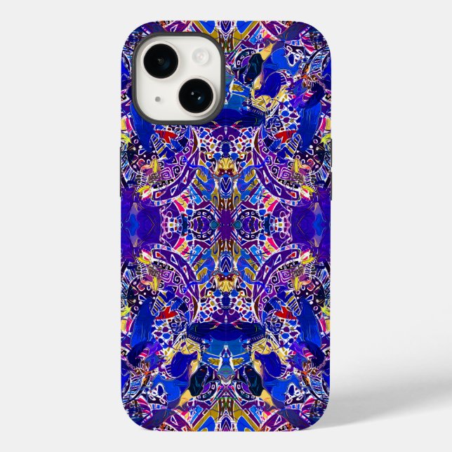 Cute blue abstract elements  Case-Mate iPhone case (Back)
