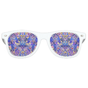 Cute blue abstract elements retro sunglasses