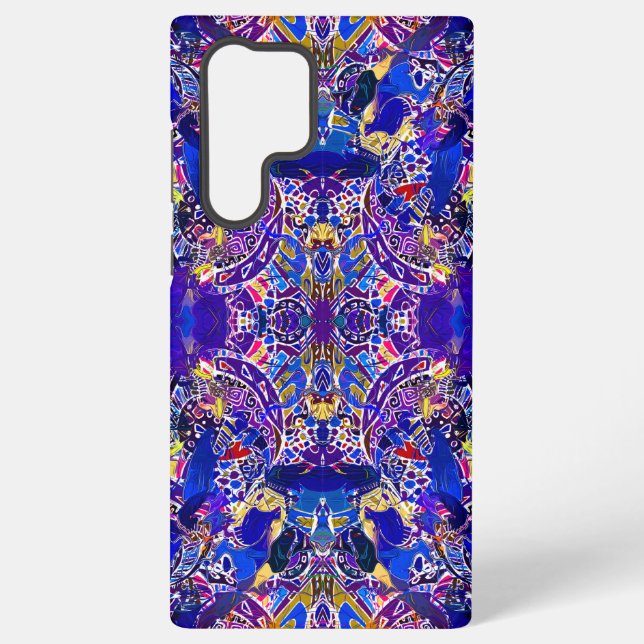 Cute blue abstract elements  samsung galaxy case (Back)