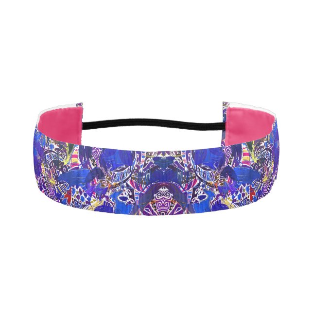 Cute blue abstract elements  throw pillow athletic headband (Front)