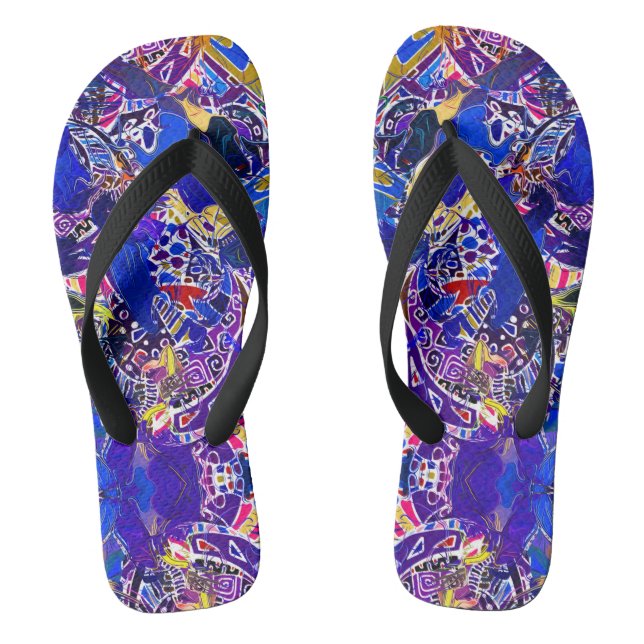 Cute blue abstract elements  throw pillow flip flops (Footbed)