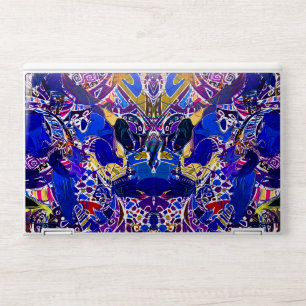 Cute blue abstract elements throw pillow HP laptop skin