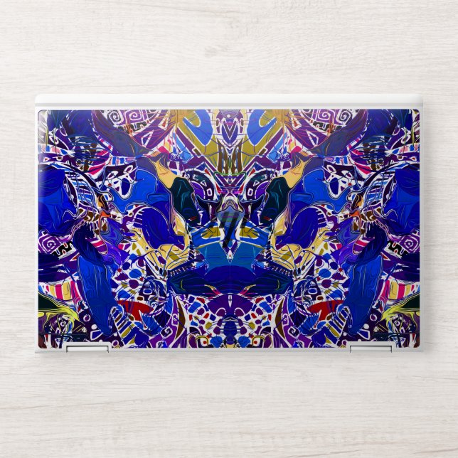 Cute blue abstract elements  throw pillow HP laptop skin (Front)