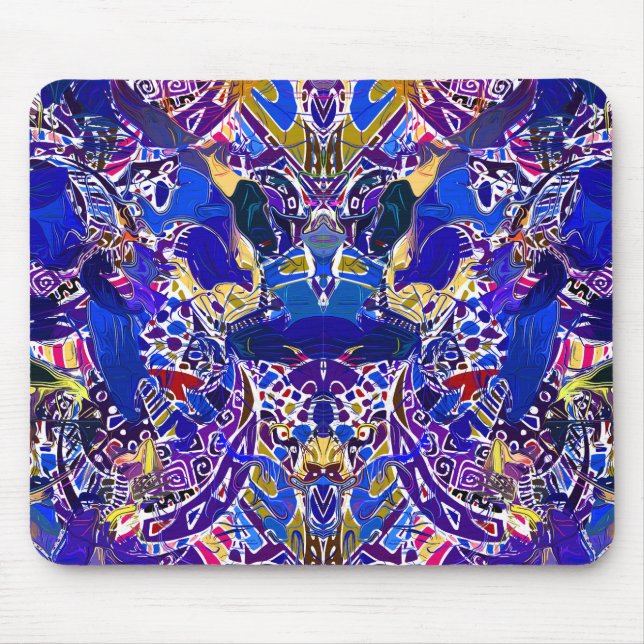Cute blue abstract elements  throw pillow mouse pad (Front)