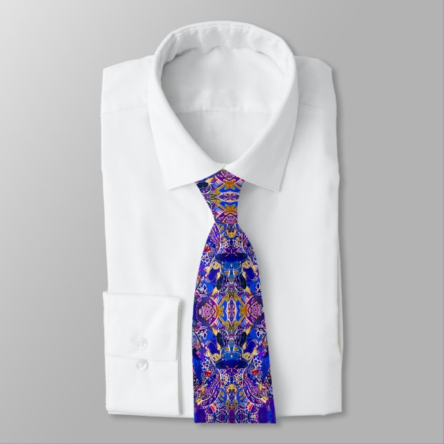 Cute blue abstract elements  throw pillow neck tie (Tied)