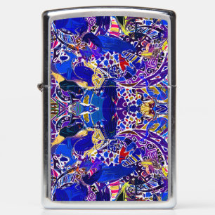 Cute blue abstract elements zippo lighter