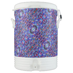 Cute blue abstract painting beverage cooler