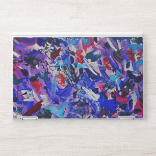 Cute blue abstract painting HP laptop skin