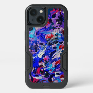 Cute blue abstract painting iPhone 13 case