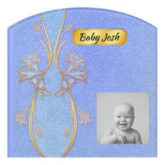 Cute Blue and Gold Baby's Room Sign
