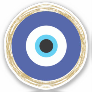 Cute Blue and Gold Evil Eye Sticker
