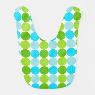 Cute Blue and Green Polka Dot Pattern Bib