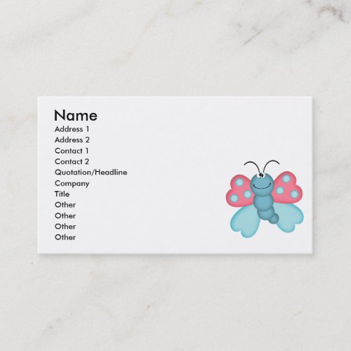 cute blue and pink butterfly business card templates